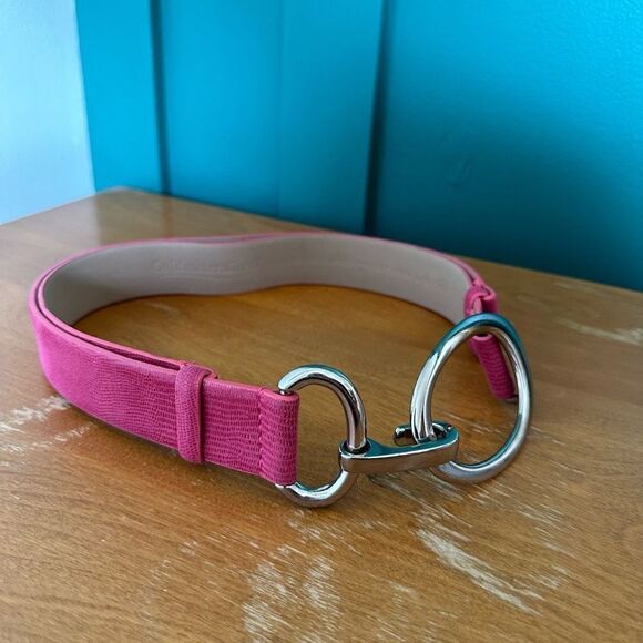 Coldwater Creek Women’s Vegan Leather Pink Python Embossed Adjustable Hipslung H - Picture 6 of 7